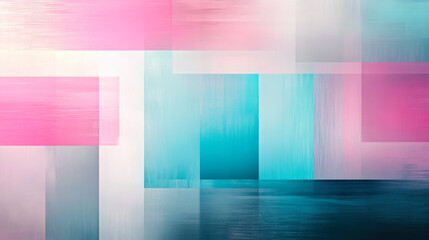 Colorful geometric patterns with pink, blue, and gray shapes creating a modern abstract design on a textured background