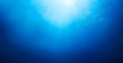 Wall Mural - Blue Gradient Underwater Background With Light