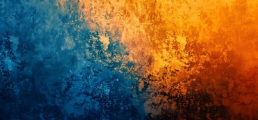 Poster - Abstract Blue Orange Gradient Background With Grainy Texture