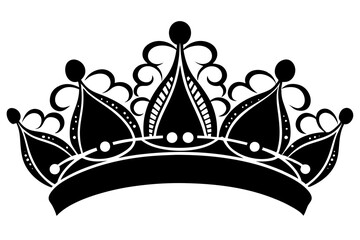 Poster - A crown hand drawn with silhouette art