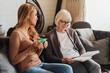 © InsideCreativeHouse - Middle aged woman spending time with her senior mother at home