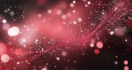 Poster - Abstract red and pink sparkles on a dark background create a vibrant atmosphere