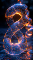 Canvas Print - Abstract glowing infinity symbol, made of particles.