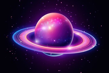 Wall Mural - Heart shaped saturn astronomy universe planet.