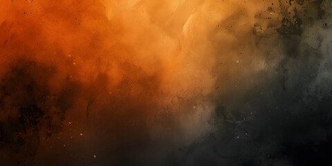 Poster - Abstract Orange Black Gradient Background with Grainy Texture