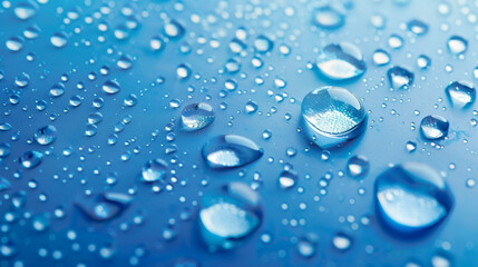 Wall Mural - Blue background with drops of water