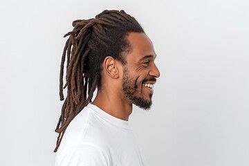 Canvas Print - Happy African man with dreadlocks adult smile face.