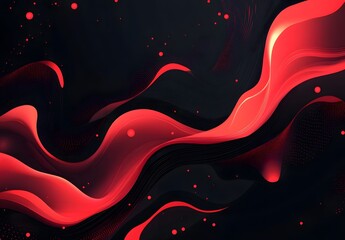 Wall Mural - Abstract Red Liquid Waves Dark Background