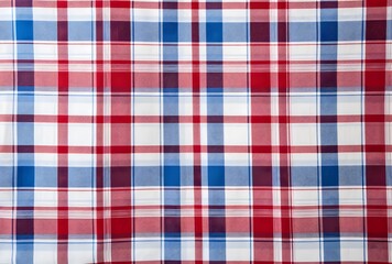 Poster - Red and Blue Plaid Fabric Texture Pattern