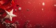 © Eva - Red Christmas Background with Star and Snowflakes