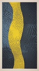 Canvas Print - Snake skin textured yellow art.