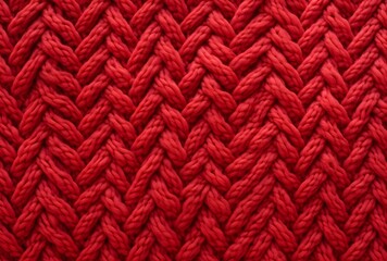 Seamless Red Knitted Fabric Texture Background