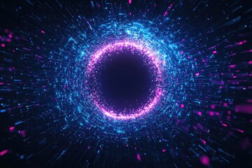 Aufkleber - Colorful electric energy in circular pattern