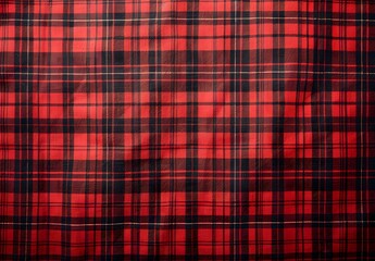 Red Tartan Plaid Fabric Texture Background