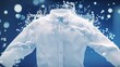 © Todd's Studio - A white shirt being washed in water, the fabric fluttering around as it matches a blue background.