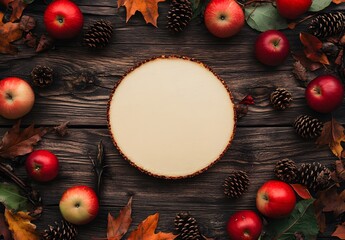 Wall Mural - rustic autumn background with empty space for mockups