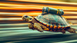 © edojob - Turtle with jetpack flying fast through the air