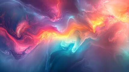 Wall Mural - Vivid and vibrant rainbow color abstract visual graphic. 4K resolution