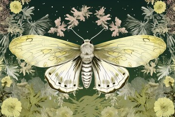 Poster - Toile wallpaper Moth butterfly animal insect.