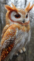 Wall Mural - Close-Up Portrait of a Majestic Owl in the Wild