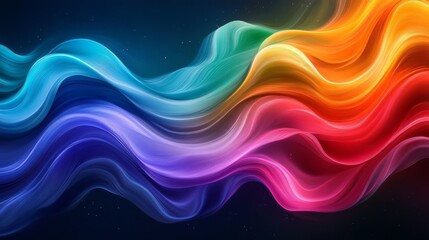Wall Mural - 4K resolution graphic. Vivid and vibrant rainbow color abstract visual graphic pattern.