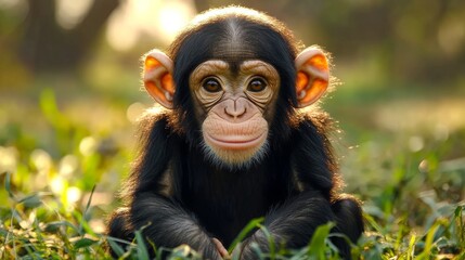 A picture of a regular chimpanzee.