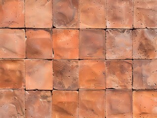 Canvas Print - Terracotta Tile Wall Texture Background