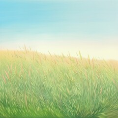 Wall Mural - Grass field landscape outdoors nature.