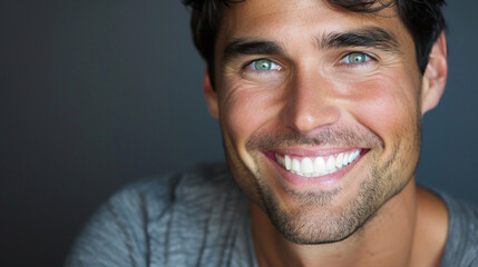 Close-up smiling american man with natural expression portrait