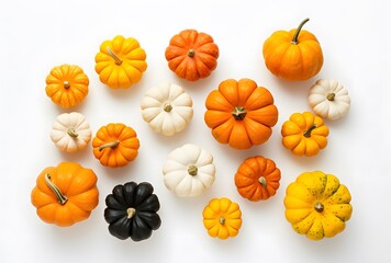 Wall Mural - colorful pumpkins x shape arrangement