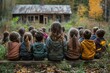 © Asif - a group of children sitting on a bench.