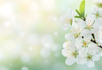Wall Mural - white plum blossoms spring banner design