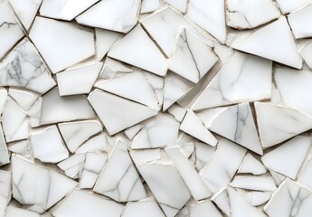 Sticker - White Marble Mosaic Tile Wall Texture