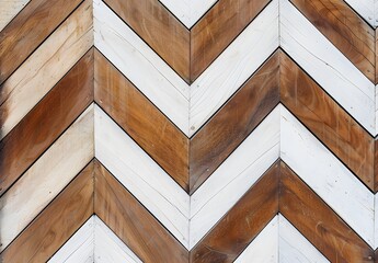 Poster - Modern Chevron Wooden Wall Cladding Texture