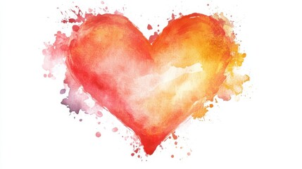 Bright and colorful watercolor heart design created with vibrant splashes, perfect for expressing love and affection during any season