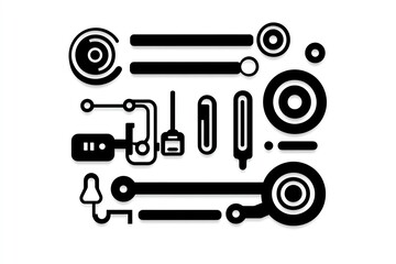 Poster - Minimalist icon of an AI-driven innovation, with simple lines and geometric shapes representing automation and cutting-edge technology in a clean design