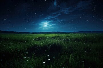 nighttime meadow landscape grassland outdoors.