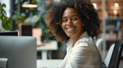 Poster - She is smiling and she is happy