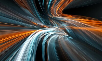 Wall Mural - Abstract Digital Art: Swirling Light and Color