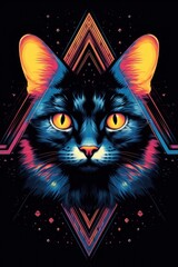 Canvas Print - Cat art graphics animal.