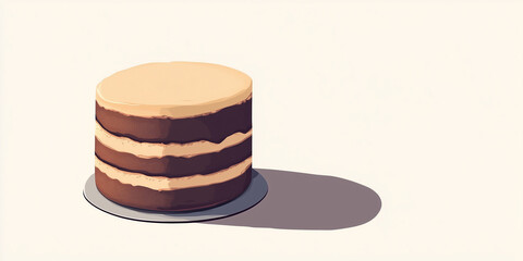 Wall Mural - Cake with visible layers, resting on a clean surface, sweet illustration