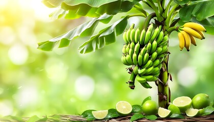 Sticker - Lush Tropical Tree Showcasing a Bunch of Ripe Bananas