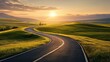 © Johannes - Winding road toward a bright horizon symbolizing the journey and challenges on the path to success in motivational and business themes
