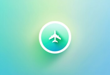 sleek minimalist airplane mode icon design digital background featuring clean lines soft color gradients contemporary aesthetic appeal, technology, modern