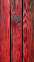 A close-up view of red wooden panels showcasing rich textures and natural patterns.