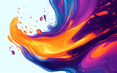 Dynamic abstract art background of powerfully flowing colorful liquids, generative ai