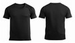 © Jota - Blank black tshirt front and back isolated on white. Mock up template for design and print