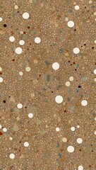 Wall Mural - Beige polka dot seamless pattern.