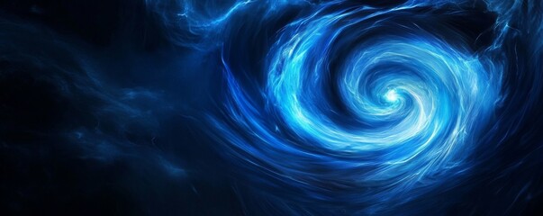 Wall Mural - blue energy vortex swirling in outer space nebula