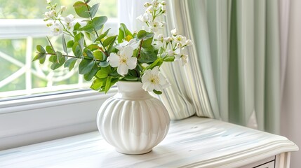 Sticker - an elegant white ceramic vase 